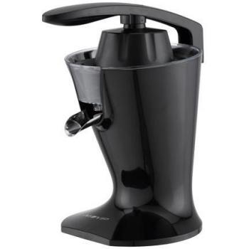 Muvip Black Design Exprimidor Eléctrico 160W con Mango Cómodo para Presionar, Filtro de Acero Inoxidable, Sistema Antigoteo y 2 Tamaños de Conos - MV