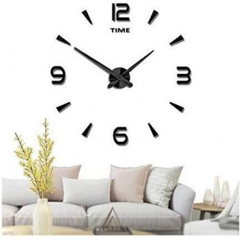 Silenciar DIY Frameless Gran Reloj de Pared Números 3D Relojes de Pared Espejo Pegatina para Ministerio del Interior Decoraciones