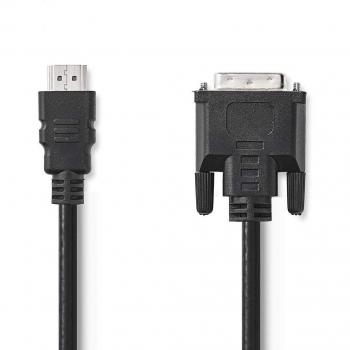 Nedis 3m HDMI to DVI Cable with 24+1 Pin Male Connectors - Black