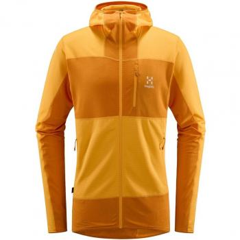 Forro polar de hombre Haglöfs L.I.M Mid Fast con capucha, color amarillo desierto, talla L