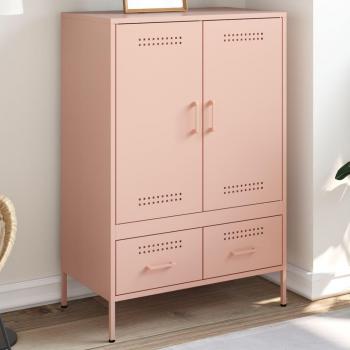 Aparador de acero laminado en frío rosa 68x39x101,5 cm Vidaxl Rosa