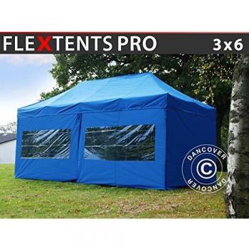 Carpa Plegable Rápida FleXtents Pro 3x6m Azul con 6 Laterales Impermeables
