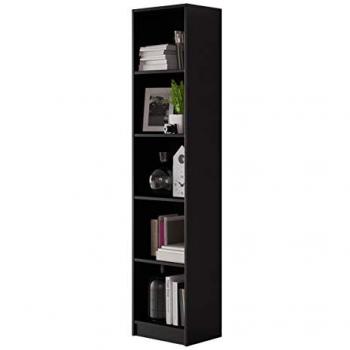 Estantería Comfivo 163 Abierta de Aglomerado Laminado, Negro, 180x40x30cm
