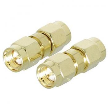 Acoplador SMA hembra - hembra chapado en oro, 2 unidades