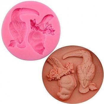 AIURLIFE Molde de silicona 3D fondant pastel 2pcs del loro