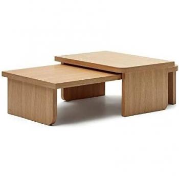 Set de 2 mesas de centro Oaq en chapa de roble con acabado natural FSC Mix Credit - Kave Home