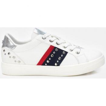 Zapatilla deportiva Xti Mujer Piel Sintética Color Navy con Detalles Metalizados y Tachuelas Urbanas, Cierre de Cordón