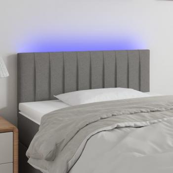 Cabecero LED de Tela Gris Oscuro 90x5x78/88 cm con iluminación integrada y diseño moderno