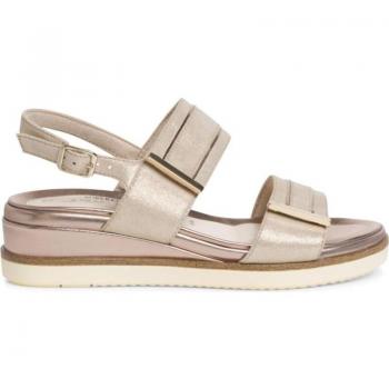 Sandalia Tamaris para mujer en color platino, modelo CUNA 167 Champagne Sued