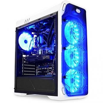 Caja de Ordenador LC-Power Gaming 988W Blue Typhoon Midi-Tower Blanca - Alta Capacidad de Enfriamiento, Compatible con ATX/mATX/Mini-ITX