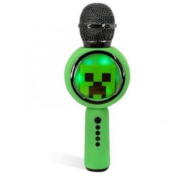 Micrófono Karaoke LED Minecraft con Altavoz Inalámbrico y Distorsionador de Voz