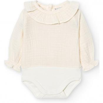 BABIDÚ - Pack de 2 bodys cuello volante bambula