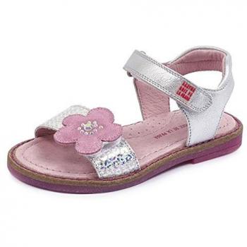 Agatha Ruiz de la Prada 182945, Sandalias con Punta Abierta para Niñas, Plateado
