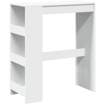 Mesa alta con estantes de madera ingeniería 90x40x103,5 cm Blanco