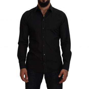 Dolce & Gabbana Black Cotton Collared Long Sleeve Shirt - IT41 | L, Elegant Black Formal Cotton Shirt, Size: XL