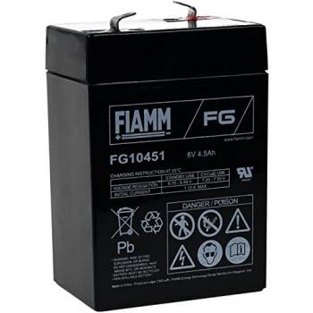 Batería Recargable Fiamm 6V 4.5Ah para Sistemas Solares, Equipos de Limpieza, Alumbrado de Emergencia y Alarmas