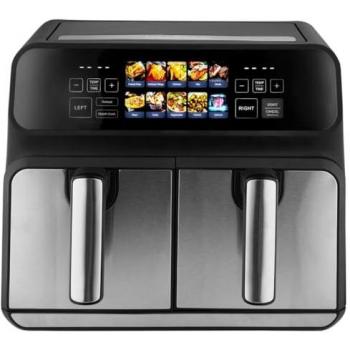 Freidora de Aire Caliente Doble Proficook PC-FR 1287 H - Acero Inoxidable/Negro, 2000 W, Pantalla a Color, Capacidad de 8L