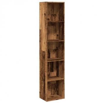 Librería de madera antigua 40x30x189 cm, estantería de madera de ingeniería color envejecido