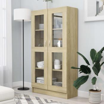 Vitrina de aglomerado color roble Sonoma 82,5x30,5x150 cm