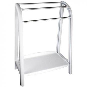 Tatay 4437001-Spa Toallero de pie con 3 Barras Porta Toallas, Plástico Polipropileno y Aluminio, 56,5 x 27 x 82 cm, Blanco, 56x27x82 cm
