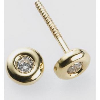 Pendientes de bebé de oro con circonita, joyas elegantes para las más pequeñas.