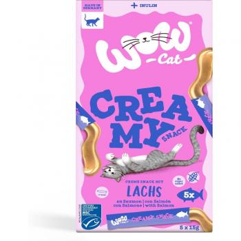 Wow Cat Creamy Snack 5 x 15 g - Salmón