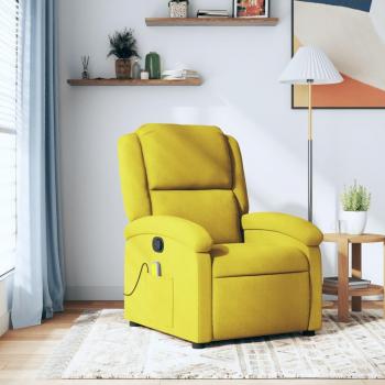 Silla reclinable de masaje de terciopelo amarillo Vidaxl