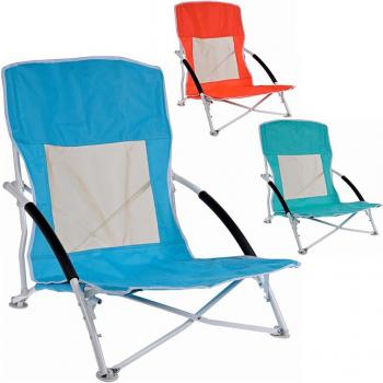 Silla de playa metálica plegable 60x55x64cm (colores surtidos)