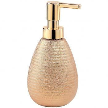 Gedy Astrid Dosificador de Jabón, Cerámica, Oro, 8.3X8.3X16.6