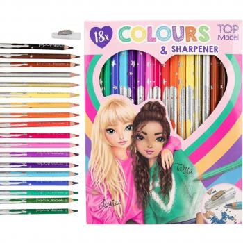 Set de 18 lápices de colores TOPModel con sacapuntas