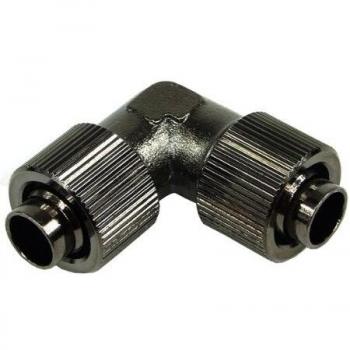 13/10mm (10x1,5mm) L Schlauchverbinder - kompakt - black nickel