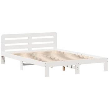 Estructura de cama sin colchón madera de pino blanco 135x190 cm