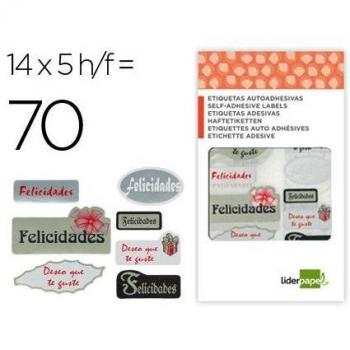 Etiqueta rollo felicidades / deseo que te guste surtidas 70 u