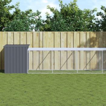 vidaXL Chicken Cage with Run Anthracite 110x1017x110 cm Galvanised Steel