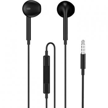 Eightt EAUR-APB Auriculares Alámbricos Intrauditivos con Micrófono para Llamadas y Música, Color Negro