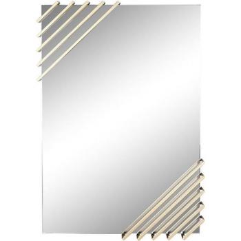Espejo de pared dorado con marco de hierro y cristal 63 x 6 x 93 cm