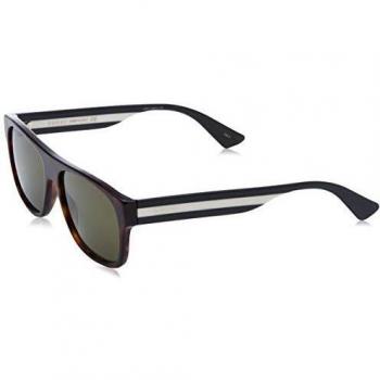 Gucci Rectangle Havana Green Sunglasses, Brown male, Size: 56 MM