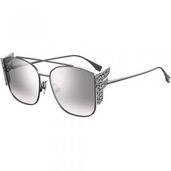 Fendi FF 0380/G/S Ruthenium Gray Square Sunglasses - Graduated or Non-Graduated, Size M (62 MM)