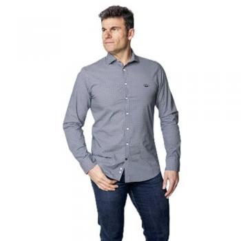 Spagnolo Camisa Popelín de Hombre Corte Regular Estampado Fantasía