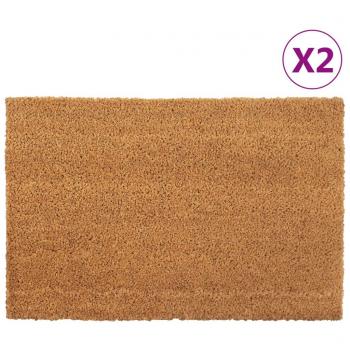 Felpudos de fibra de coco natural 40x60 cm - 2 unidades