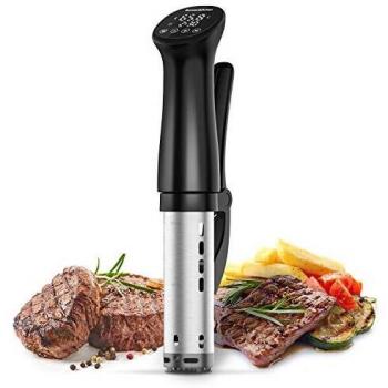 Bonsenkitchen Sous Vide Aparato de Cocina Precisión, Vaporera para cocinar al vacío 1200w, a Prueba de Agua IPX7, Pantalla LCD táctil, Control de Temperatura de Precisión
