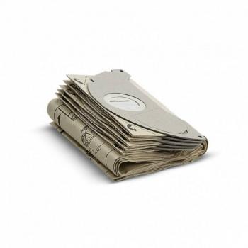 Kärcher Kit de Bolsas de Filtro de Papel Originales KFI 252, 5 Unidades, Doble Capa, para Aspiradores en Seco y Húmedo D 2 Premium, KNT 2 Premium, WD 2.400 M, WD 2.500M