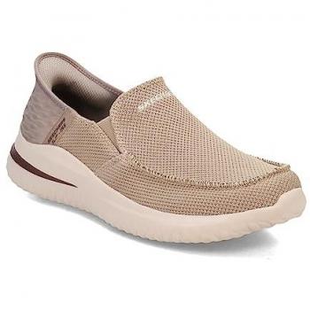 Zapatillas Skechers Delson 3.0 para hombre, color beige, modelo cómodo y ligero