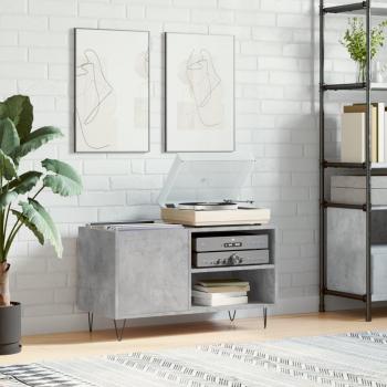 Soporte de gabinete gris hormigón 85x38x48cm madera multicapa y Mueble de discos madera de ingeniería gris hormigón 85x38x48 cm Vidaxl Gris