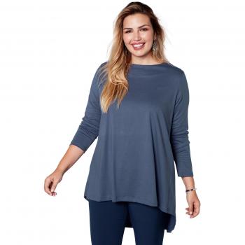 VENCA Camiseta Escote Redondeado y Manga Larga by Vencastyle,Azul Indigo,3XL