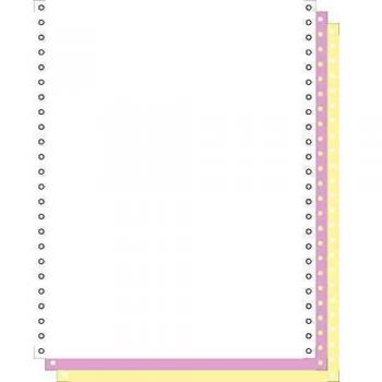 Papel de listado autocopiante Exacompta 240 mm x 30,48 cm (70 g/m²) - Cartón de 1000 hojas en colores blanco, rosa y amarillo