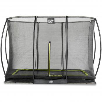Cama Elástica Silhouette Rectangular de Suelo 214x305 cm con Red de Seguridad Negra