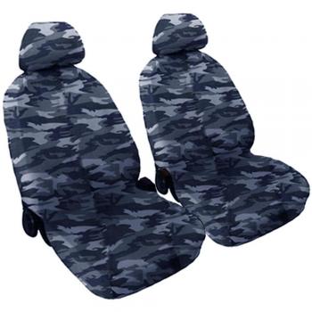Lupex Shop Asiento Delantero Cubiertas de algodón, Color Azul Camuflaje