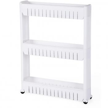 SONGMICS Estante para Hogar y Baño, Carrito de Cocina, Estantería de Cocina, 3 Niveles, 72,5 cm, Blanco KTR03W