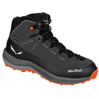 Salewa Botas de Senderismo Mountain Trainer 2 Mid Ptx K, características: diseño mid, impermeables con tecnología Powertex, suela Vibram para tracción en terrenos difíciles, materiales resistentes y transpirables, color gris y negro